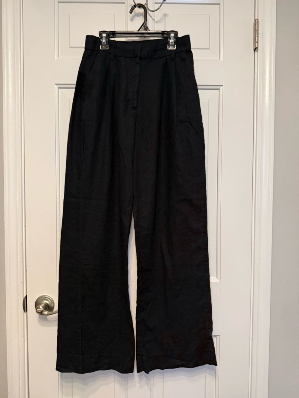 Abercrombie & Fitch Black Wide-Leg High-Waist Trousers